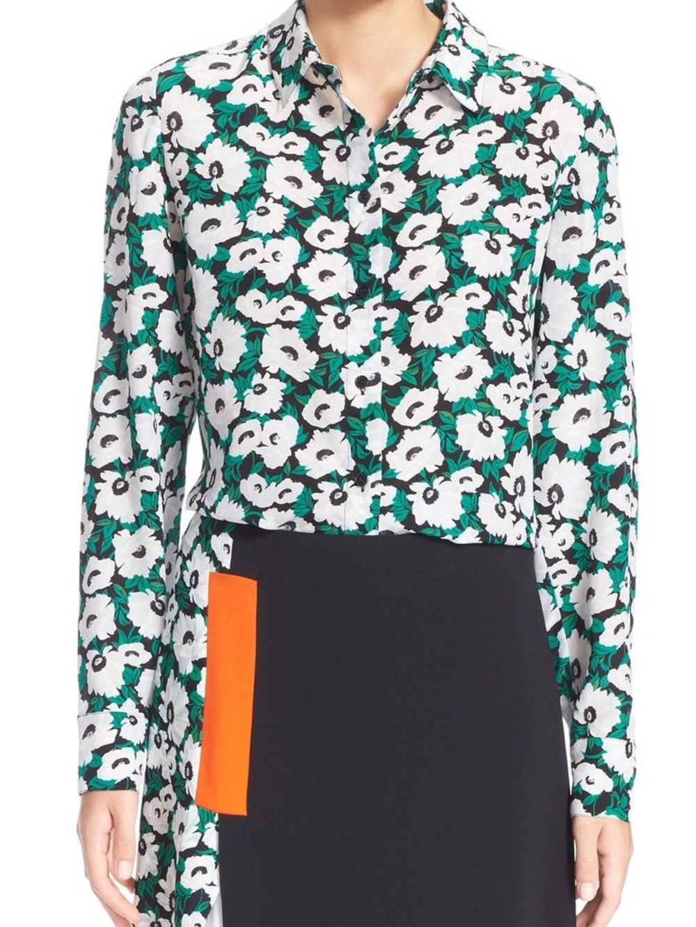 Stella McCartney Floral Silk Button-Up